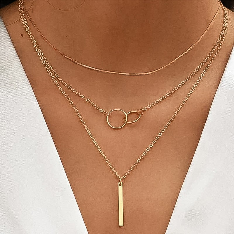 Damen Halskette mit mehreren Anhängern in Stern-, Herz- und Mondform Shop Nory