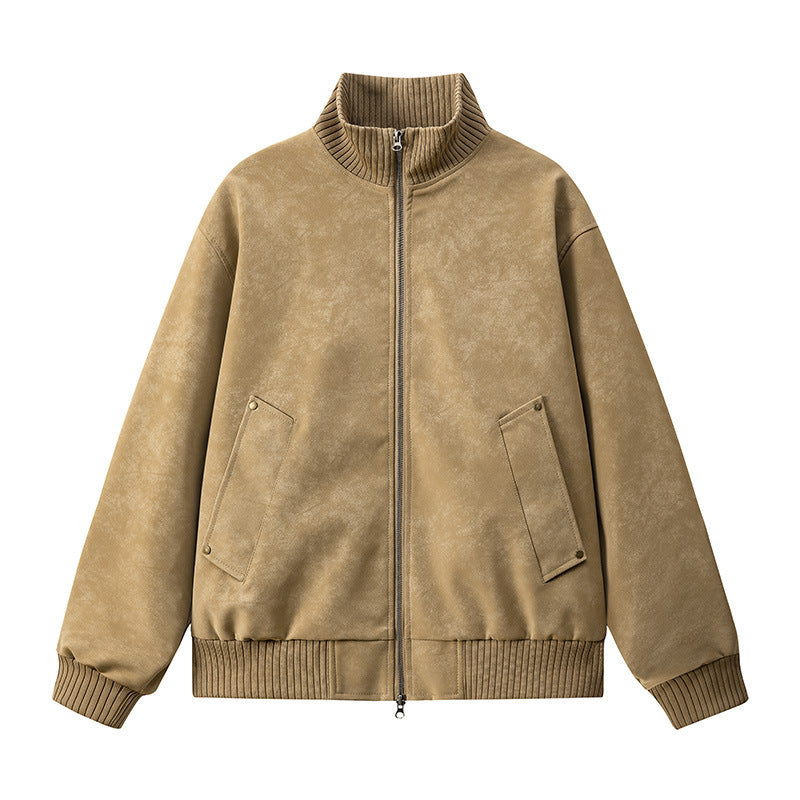 Damen Elegante Kunstlederjacke mit Stehkragen Shop Nory