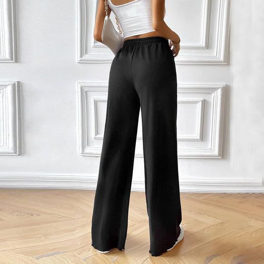 Damen Weite Sporthose mit elastischem Bund und seitlichen Taschen