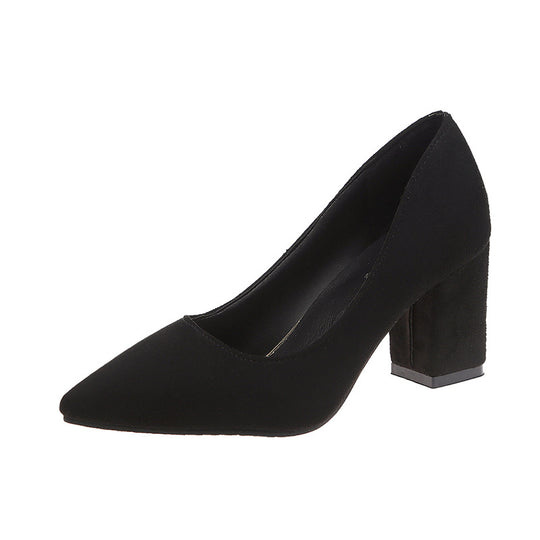 Damen Samtige Spitz-Pumps mit mittelhohem geometrischem Blockabsatz Shop Nory