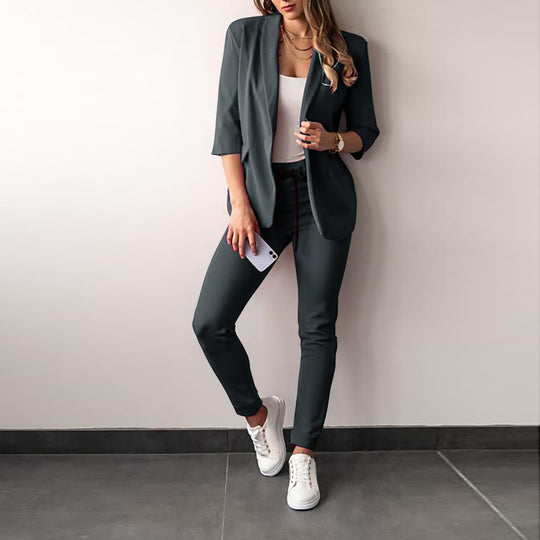 Damen Elegantes Zweiteiliges Blazer-Jogginganzug Shop Nory