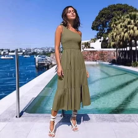Damen Maxikleid mit ärmellosem Design und elastischem Bustier Shopnory