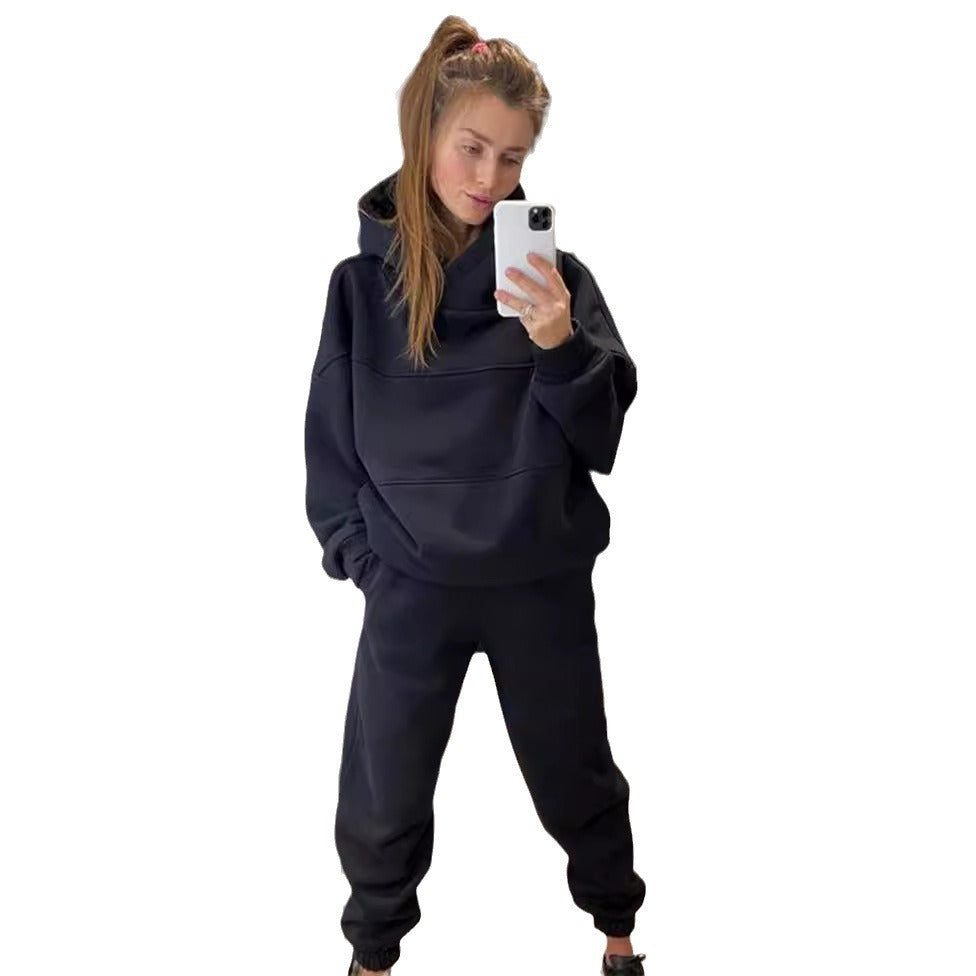 Damen Oversized Loungewear-Set aus schwerem French-Terry mit strukturierter Kapuze und Relax-Jogginghose Shop Nory