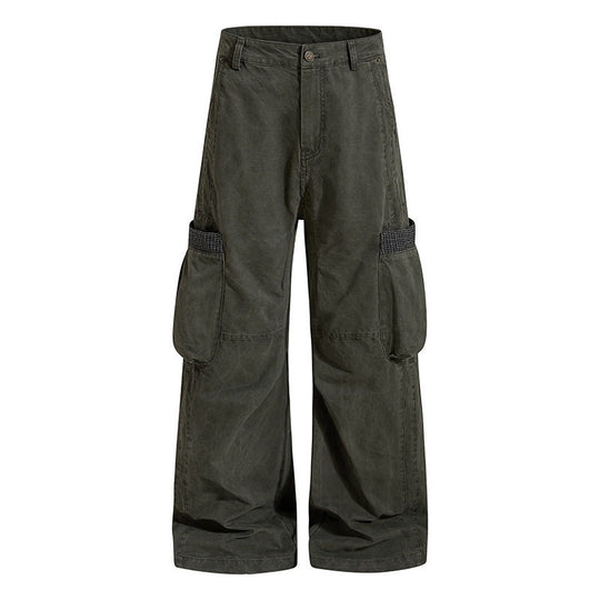 Damen Weite High‑Waist Cargo‑Culotte mit großen Beuteltaschen und Karobündchen Shop Nory