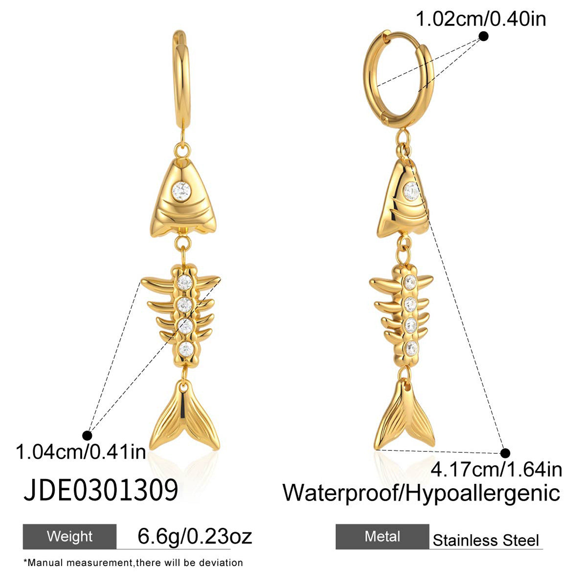 Damen Ohrhänger im eleganten Fisch-Knochen-Design mit Kristallakzenten Shop Nory