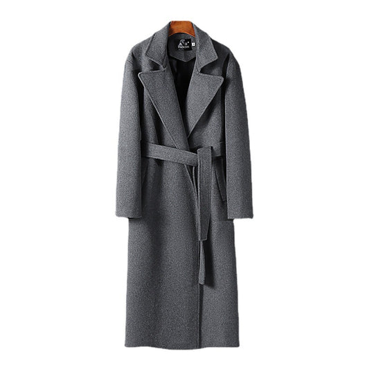 Herren Maxilanger Wollmix-Mantel mit Schalkragen und Bindegürtel Shop Nory