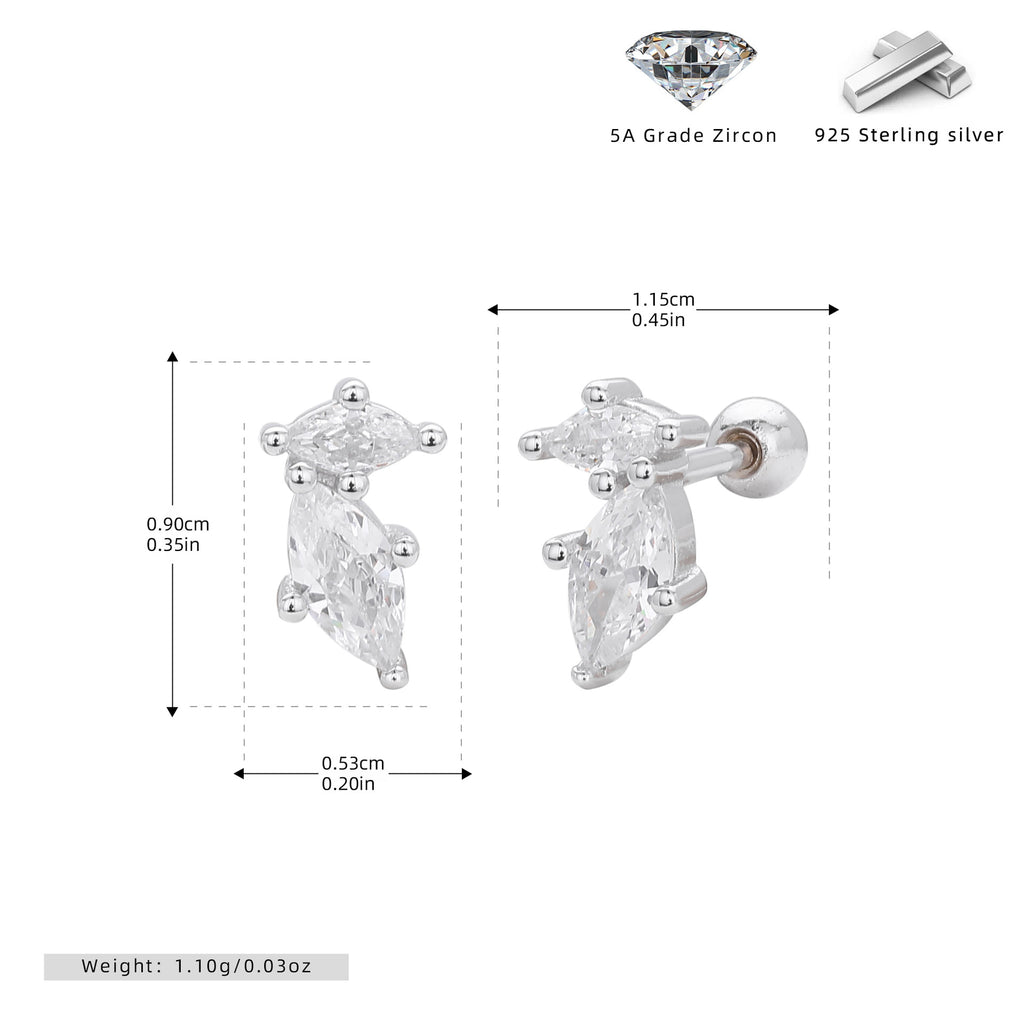 Damen Ohrstecker im eleganten Blüten-Design aus 925 Sterling Silber Shop Nory