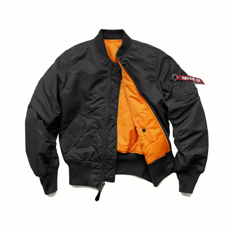 Herren Flight-Bomberjacke mit kontrastreichem Innenfutter, Utility-Ärmeltasche und gerippten Bündchen Shop Nory