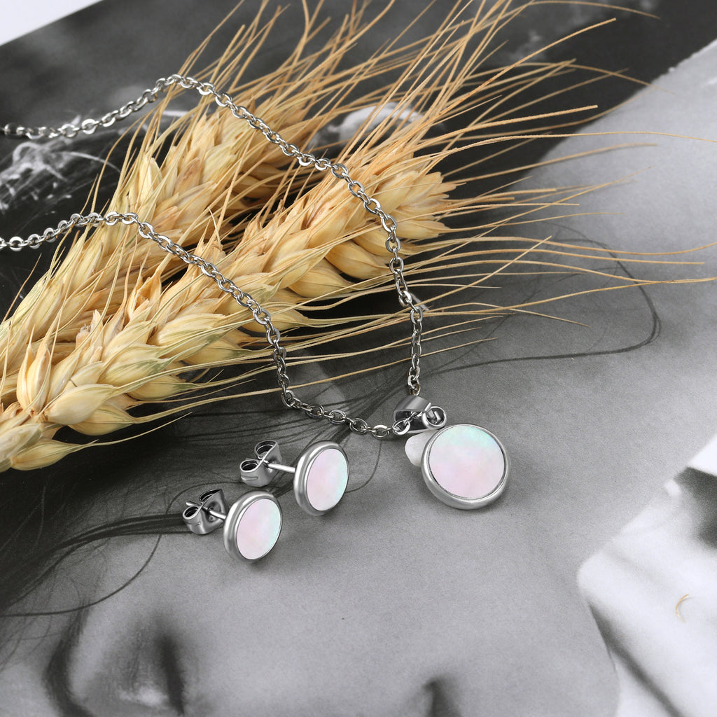 Damen Schmuckset mit goldplattiertem Edelstahl und schimmernden Mother-of-Pearl-Elementen Shop Nory