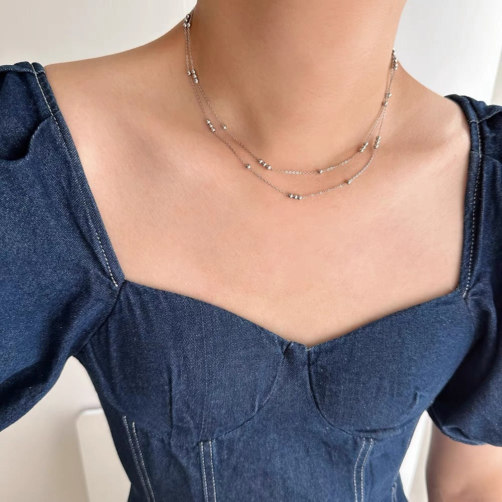 Damen Geschichtete Perlenkette Shop Nory