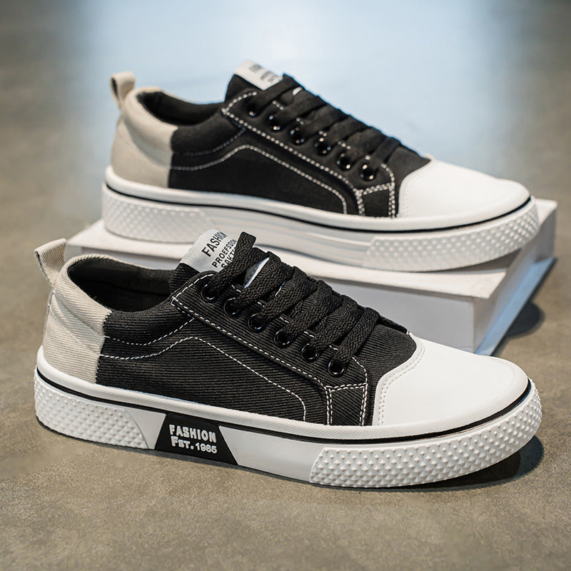 Herren Low-Top Canvas-Plateau-Sneaker mit profilierter Gummisohle und verstärkter Zehenkappe Shop Nory