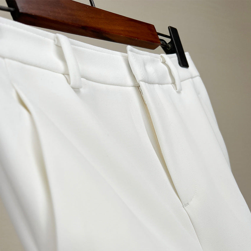 Damen Elegante gerade geschnittene Anzughose mit Bügelfalte und Eingrifftaschen Shop Nory