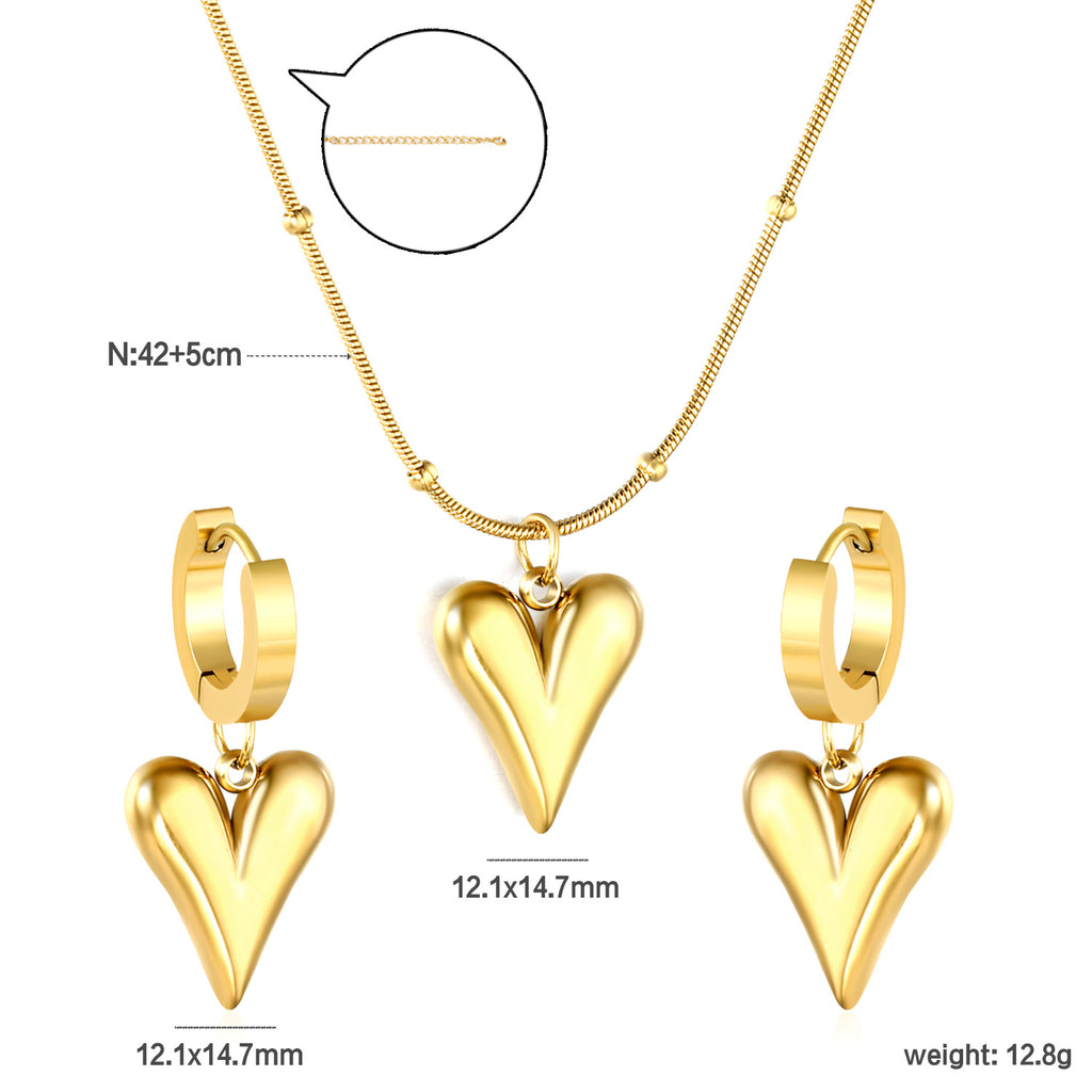 Damen Schmuckset mit vierblättrigem Kleeblatt-Anhänger und passenden Ohrsteckern Shop Nory