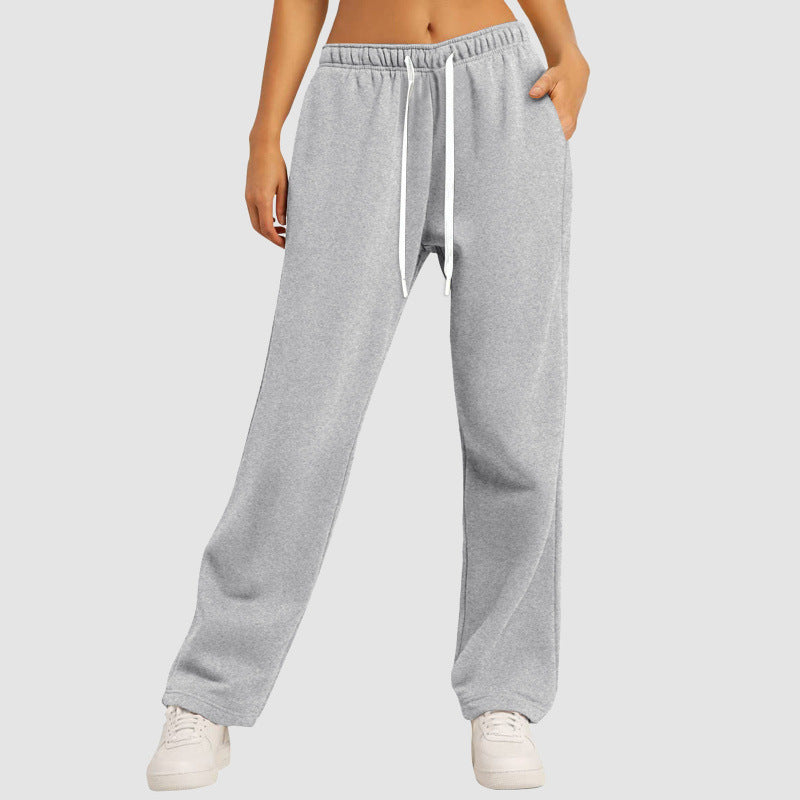 Damen nan lässige Loungehose mit geradem Bein extra langem Tunnelzug und tiefem Schritt Shop Nory