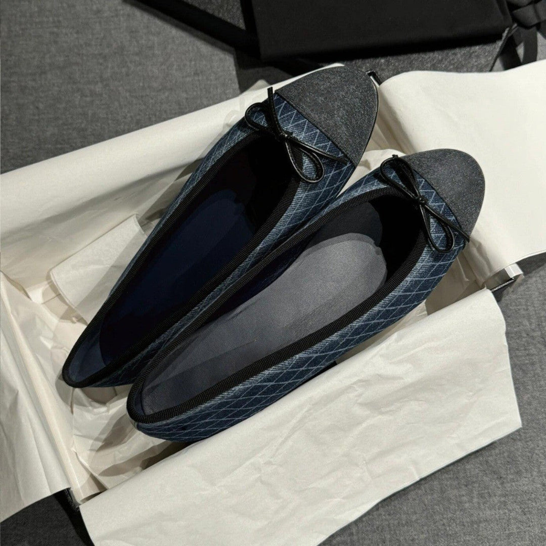 Damen Ballerinas mit elegantem Kontrast-Design und weichem Fußbett