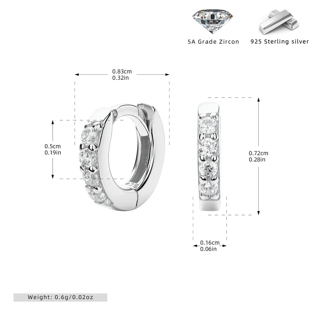 Damen Creolen mit funkelnden Zirkonsteinen und hochwertiger 925 Sternsilberfassung Shop Nory