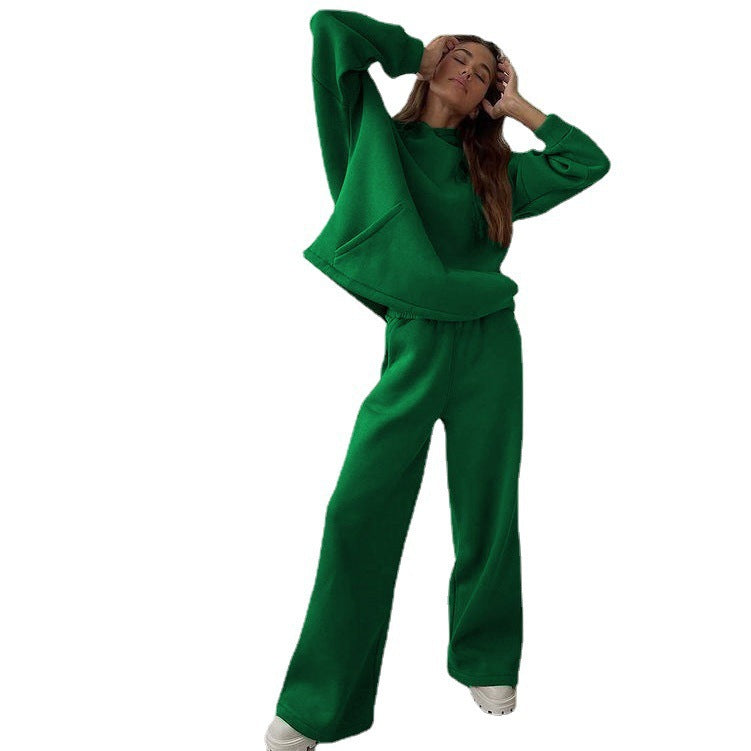 Damen nan Cozy-Komplettset mit extraweichem Oversize-Hoodie, Kängurutasche und High-Waist Palazzo-Sweathose Shop Nory