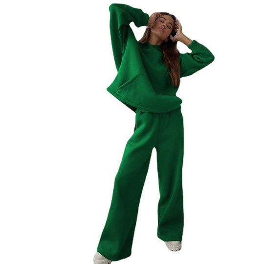 Damen nan Cozy-Komplettset mit extraweichem Oversize-Hoodie, Kängurutasche und High-Waist Palazzo-Sweathose Shop Nory