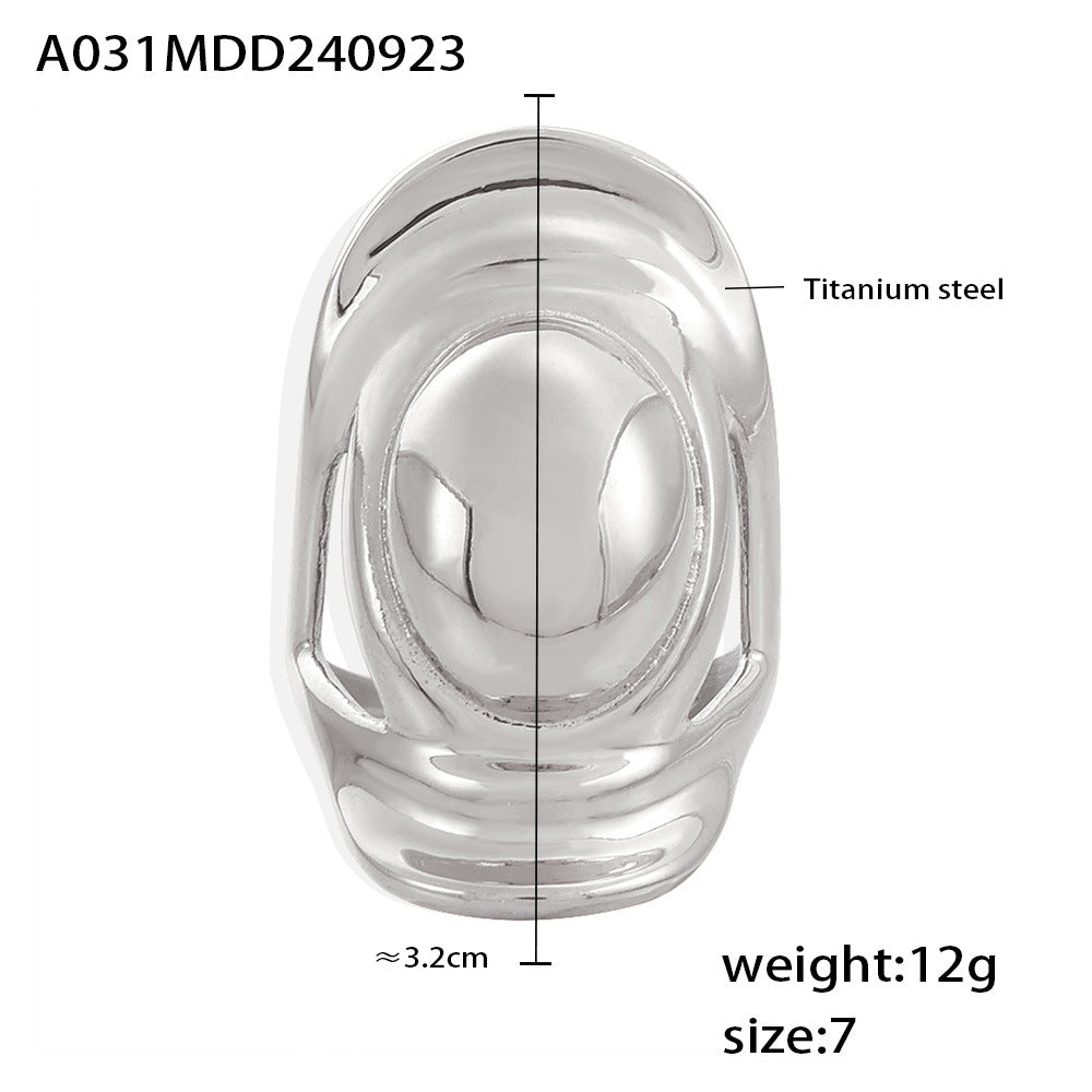 Damen breiter Ring aus Titanstahl mit modernem Design Shop Nory