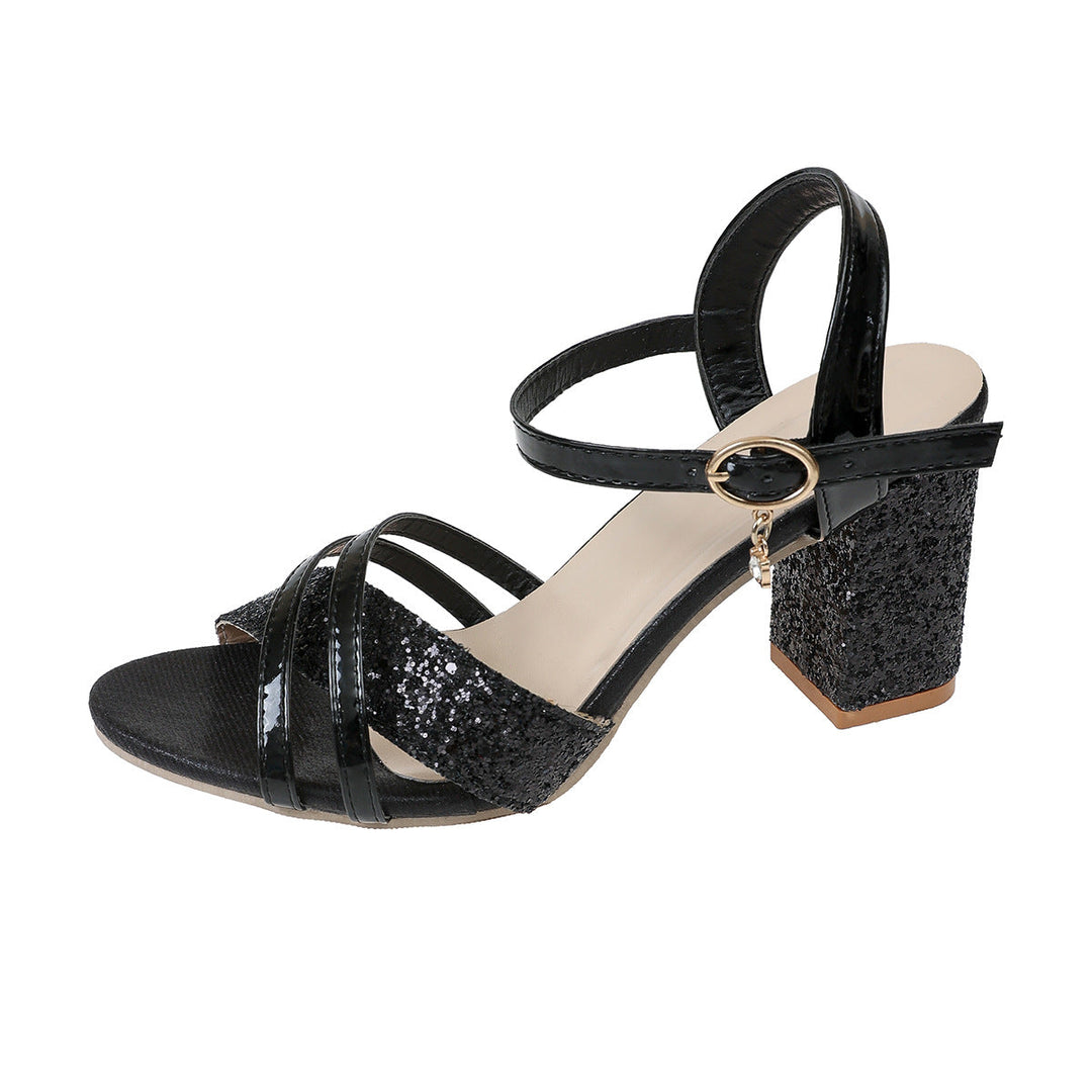 Damen Glitzernde High Heel Sandalen Shopnory