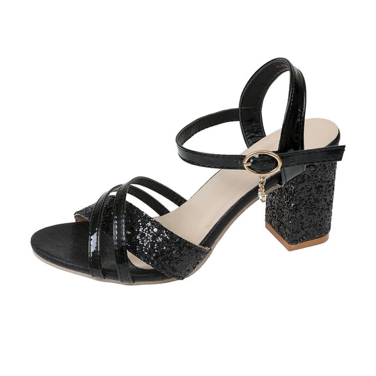Damen Glitzernde High Heel Sandalen Shopnory