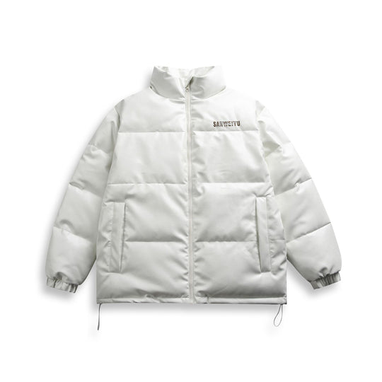 Unisex Kurz geschnittene matte Thermo-Pufferjacke mit minimaler Nahtführung und Tunnelzugsaum Shop Nory