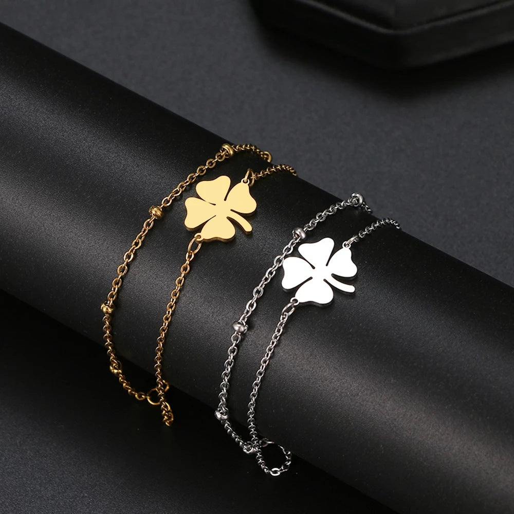 Damen Armband mit filigranem Kleeblatt-Design Shop Nory