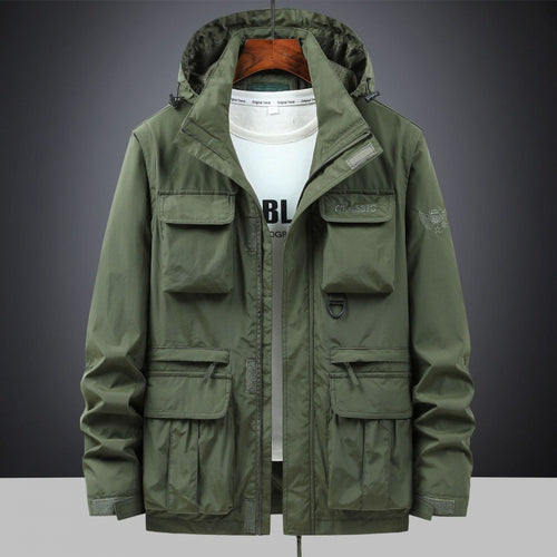 Herren Multifunktionale Utility-Fieldjacke mit Kapuze, Mehrfach-Taschen und Ripstop-Außenmaterial Shop Nory
