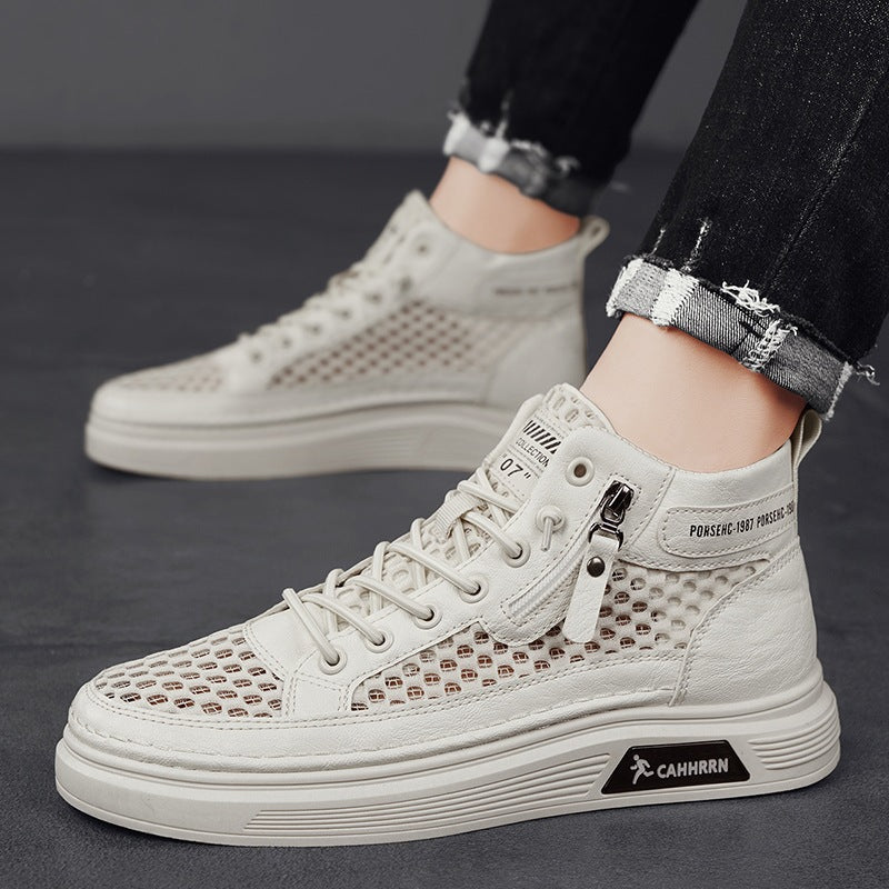 Damen High-Top Sneakers mit atmungsaktivem Netzdesign und dämpfender Sohle