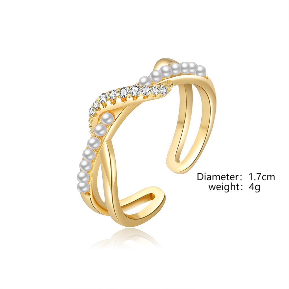 Damen eleganter und moderner Ring mit Perlen und Zirkonia Shop Nory