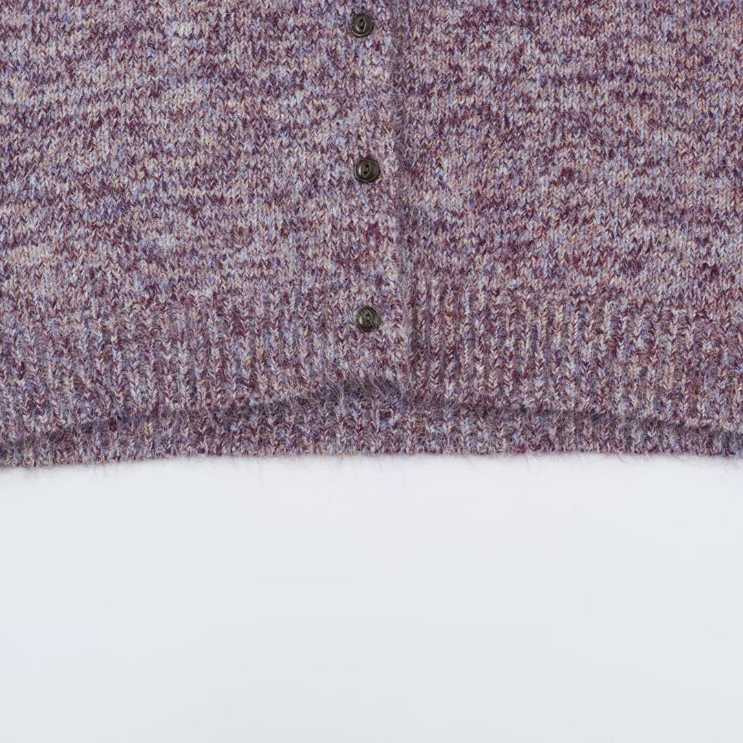 Damen Grobgestrickter Cardigan mit hohem Rollkragen und durchgehender Knopfleiste Shop Nory