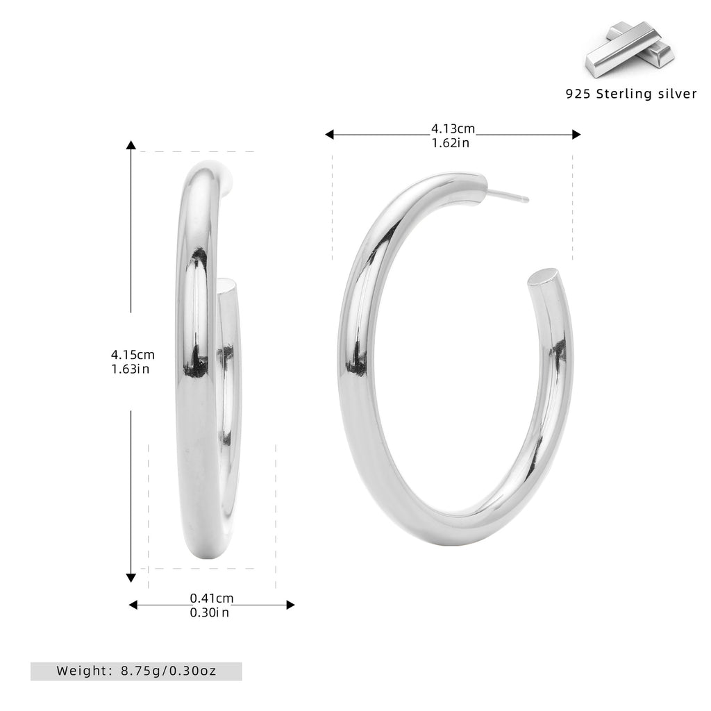 Damen Creolen aus hochwertigem 925er Sterlingsilber mit modernem Design Shop Nory