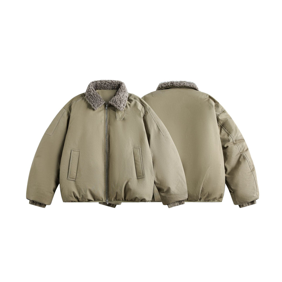 Herren Warm gefütterte Field‑Bomberjacke mit Lammfell‑Imitatkragen Shop Nory