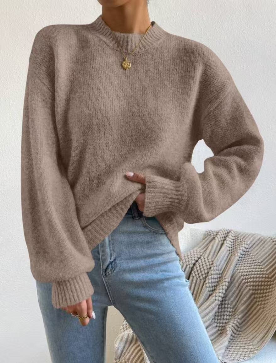 Damen Oversize Feinstrickpullover mit angedeutetem Mohair‑Effekt und verlängerten Rippbündchen Shop Nory