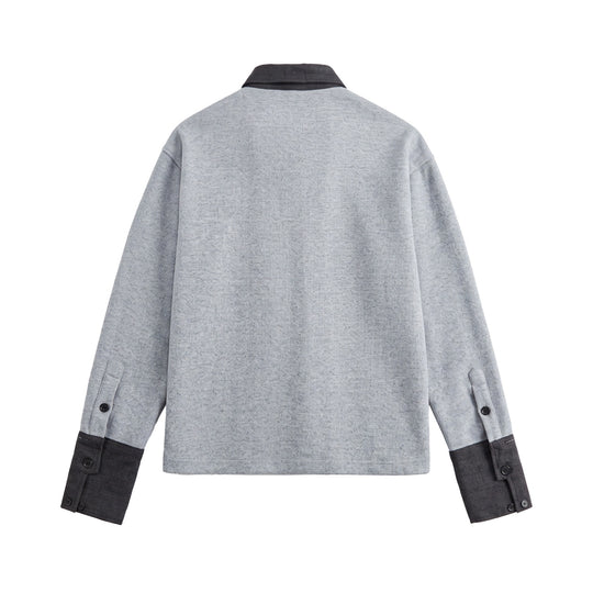 Unisex Boxy‑Polo‑Sweatshirt mit Kontrastkragen und verlängerten Ärmelbündchen Shop Nory