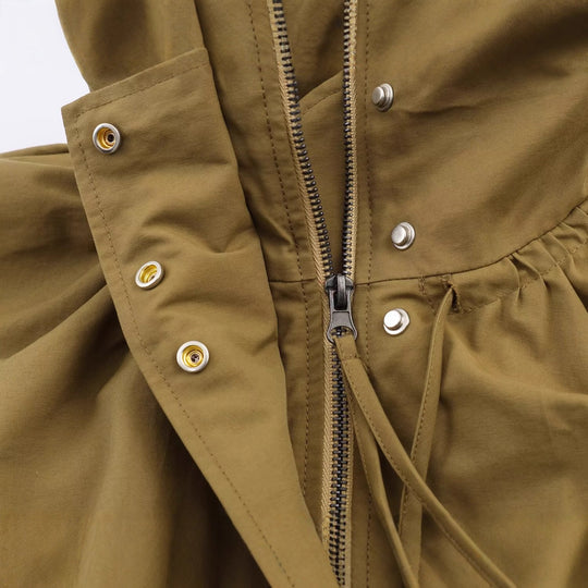 Damen Weitgeschnittene Übergangsjacke mit Tunnelzugkragen und ballonförmigem Saum Shop Nory