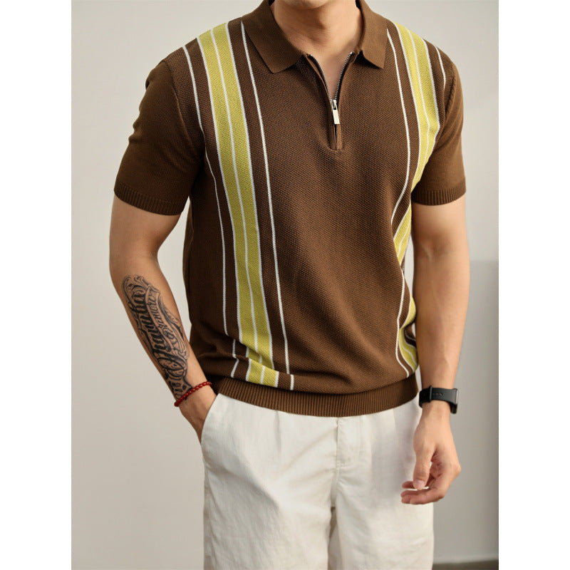 Herren Modisches Kurzarm-Strickoberteil Shop Nory