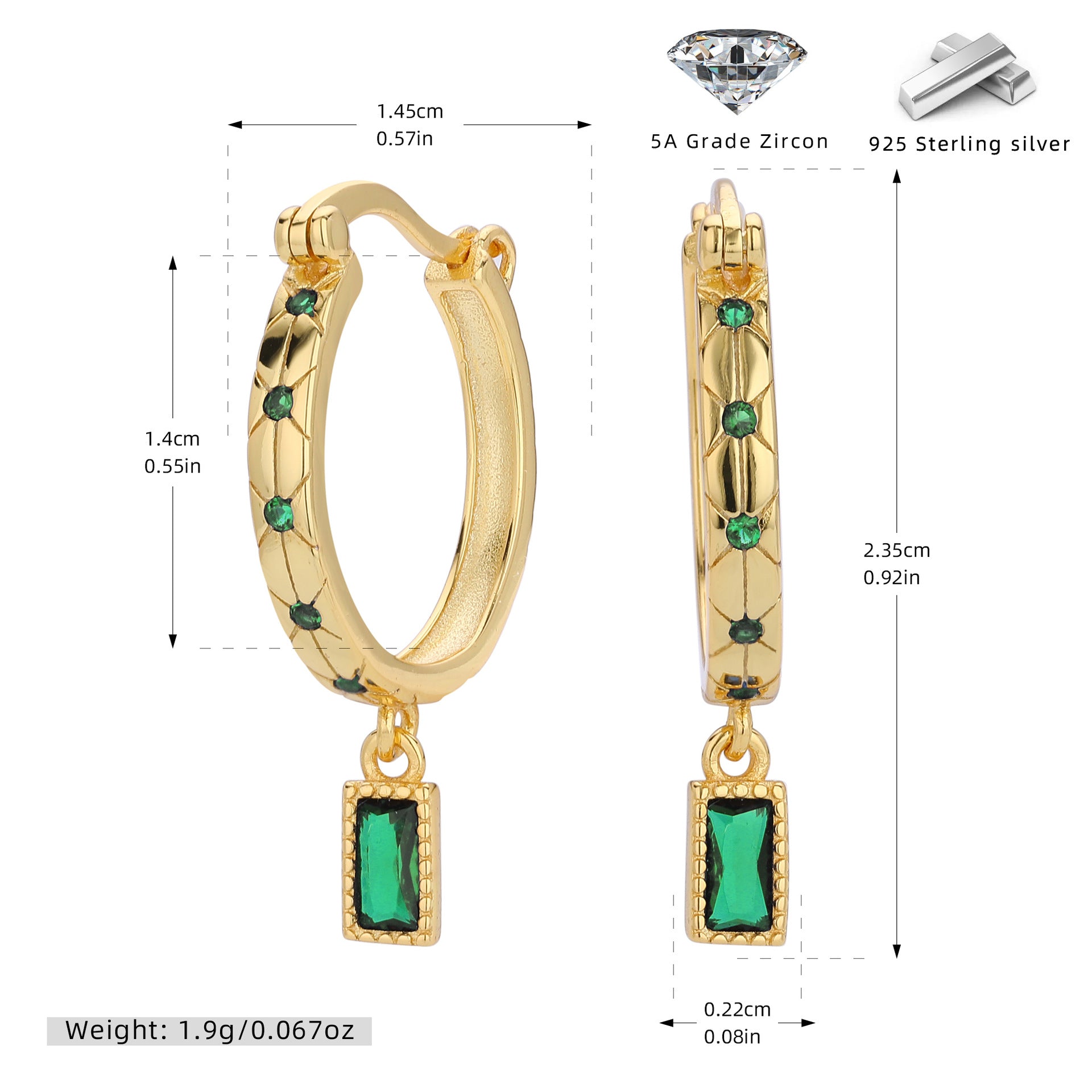 Damen Creolen mit funkelnden Zirkonsteinen und luxuriösem Design Shop Nory