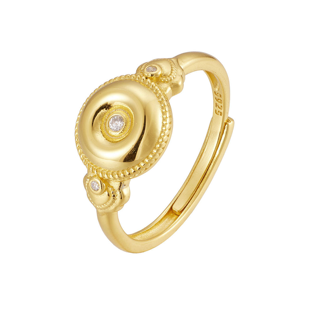 Damen eleganter Ring mit kunstvollem Reliefdesign und funkelnden Zirkonia Shop Nory