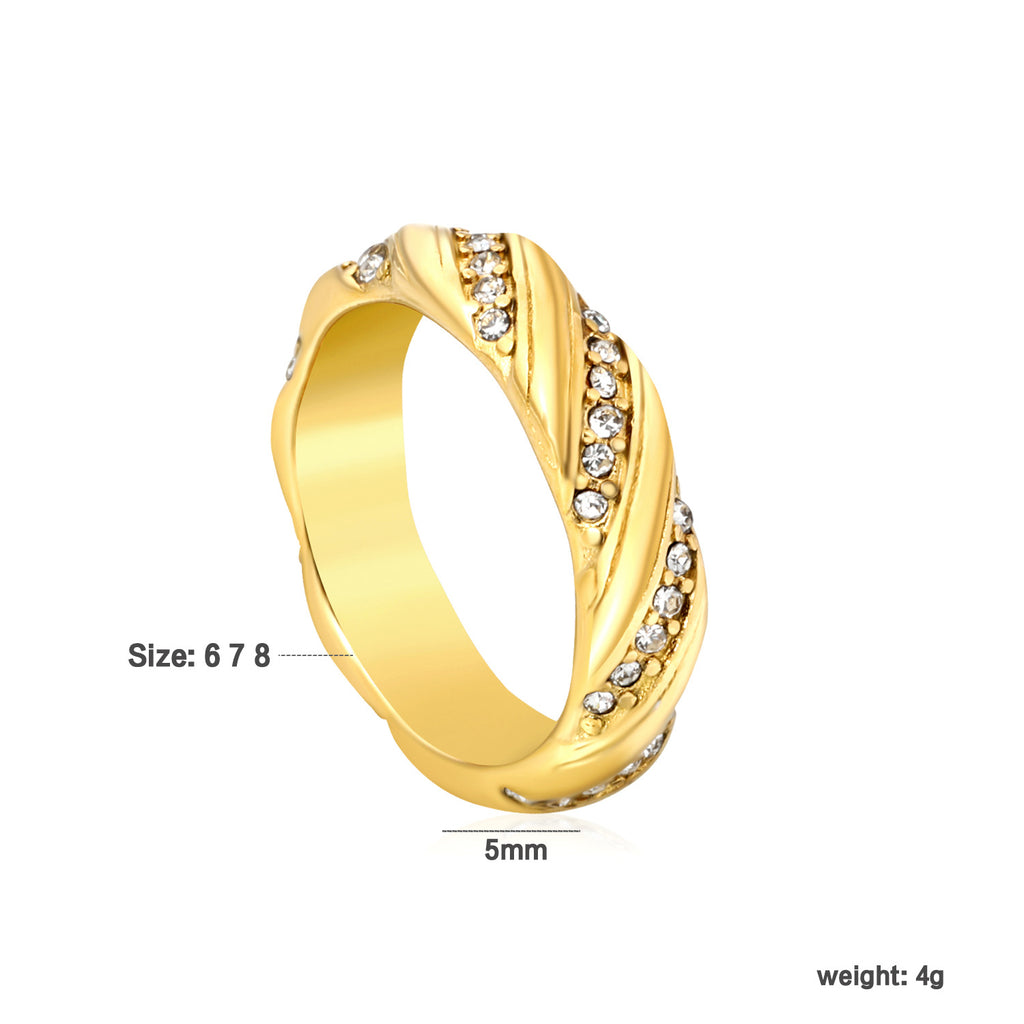Damen Offener Ring mit kreativem Gitterdesign und funkelnden Zirkonia-Elementen Shop Nory