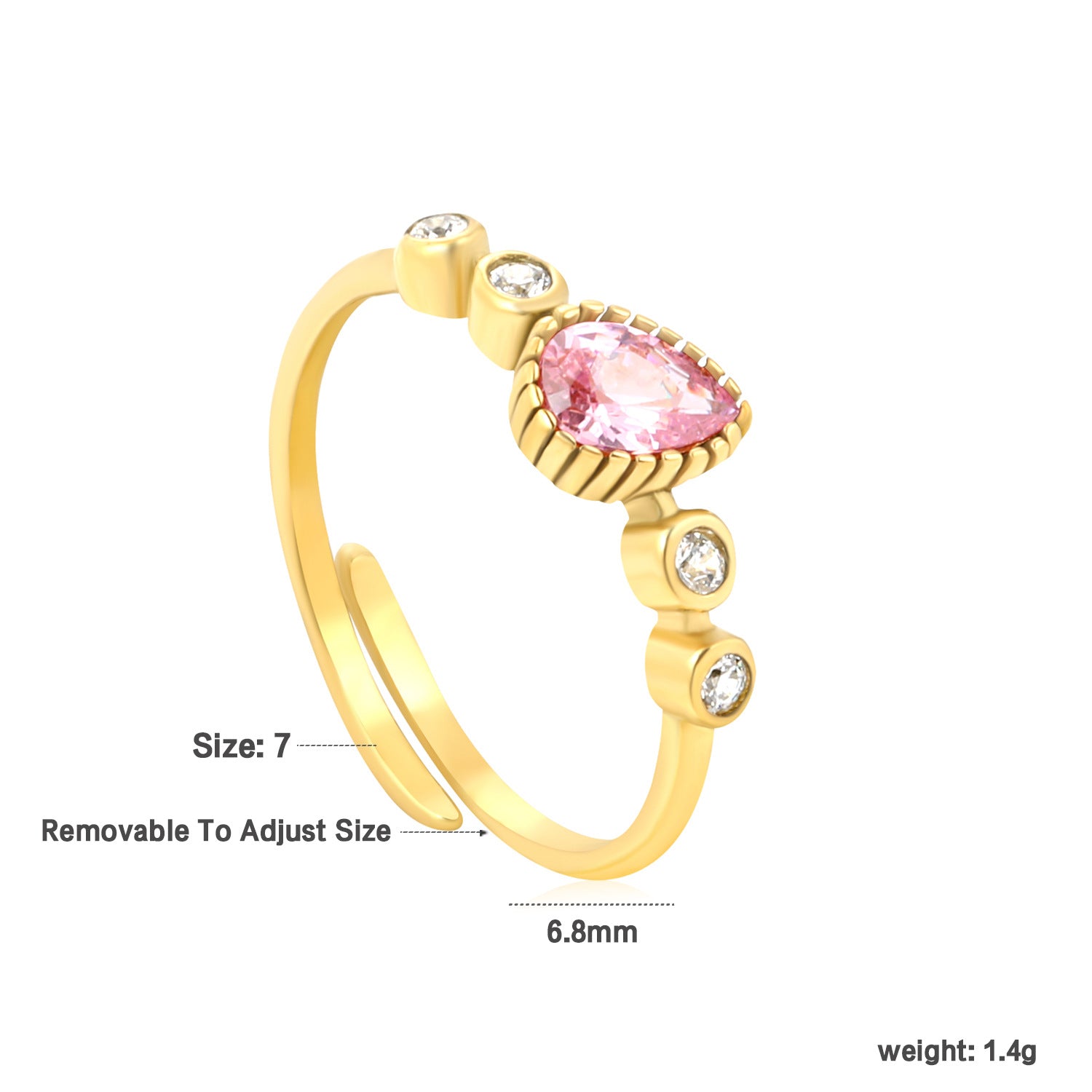 Damen verstellbarer Ring mit funkelndem Zirkonia Shop Nory