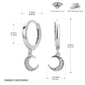 Damen Ohrhänger mit elegantem Mondanhänger und funkelnden Zirkonen Shop Nory
