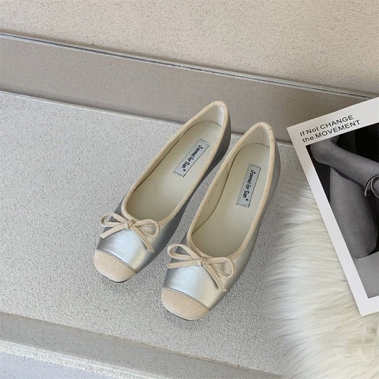 Damen Elegante Ballerinas mit modischem Schleifenakzent und weichem Fußbett
