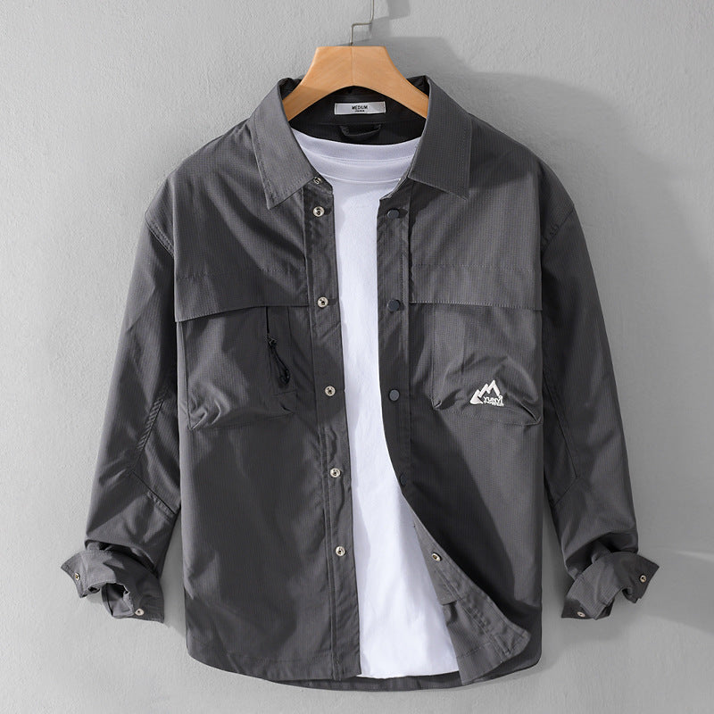 Herren Utility-Overshirt im Field-Stil mit Druckknopf-Leiste und Doppelbrusttaschen Shop Nory