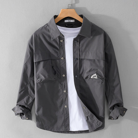 Herren Utility-Overshirt im Field-Stil mit Druckknopf-Leiste und Doppelbrusttaschen Shop Nory