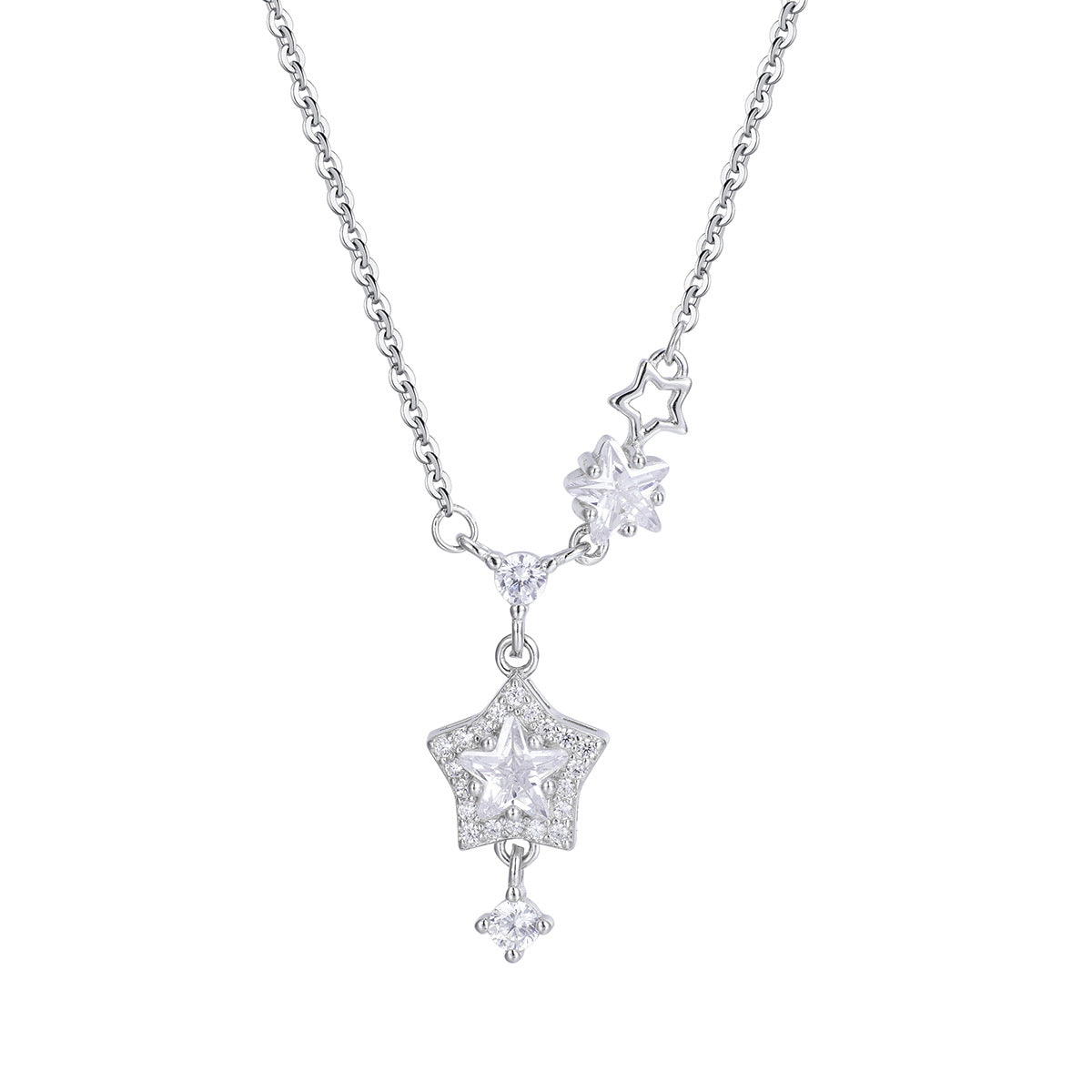 Damen Halskette mit funkelndem Sternenanhänger und Zirkonia-Details Shop Nory