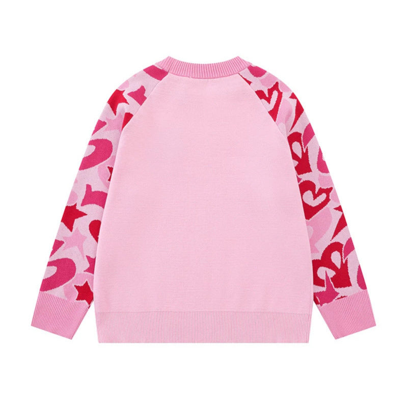 Damen Strickpullover mit Raglanärmeln, Statement-Jacquardärmeln und geripptem Saum Shop Nory