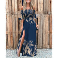 Damen Blumen Maxi Kleid Shopnory