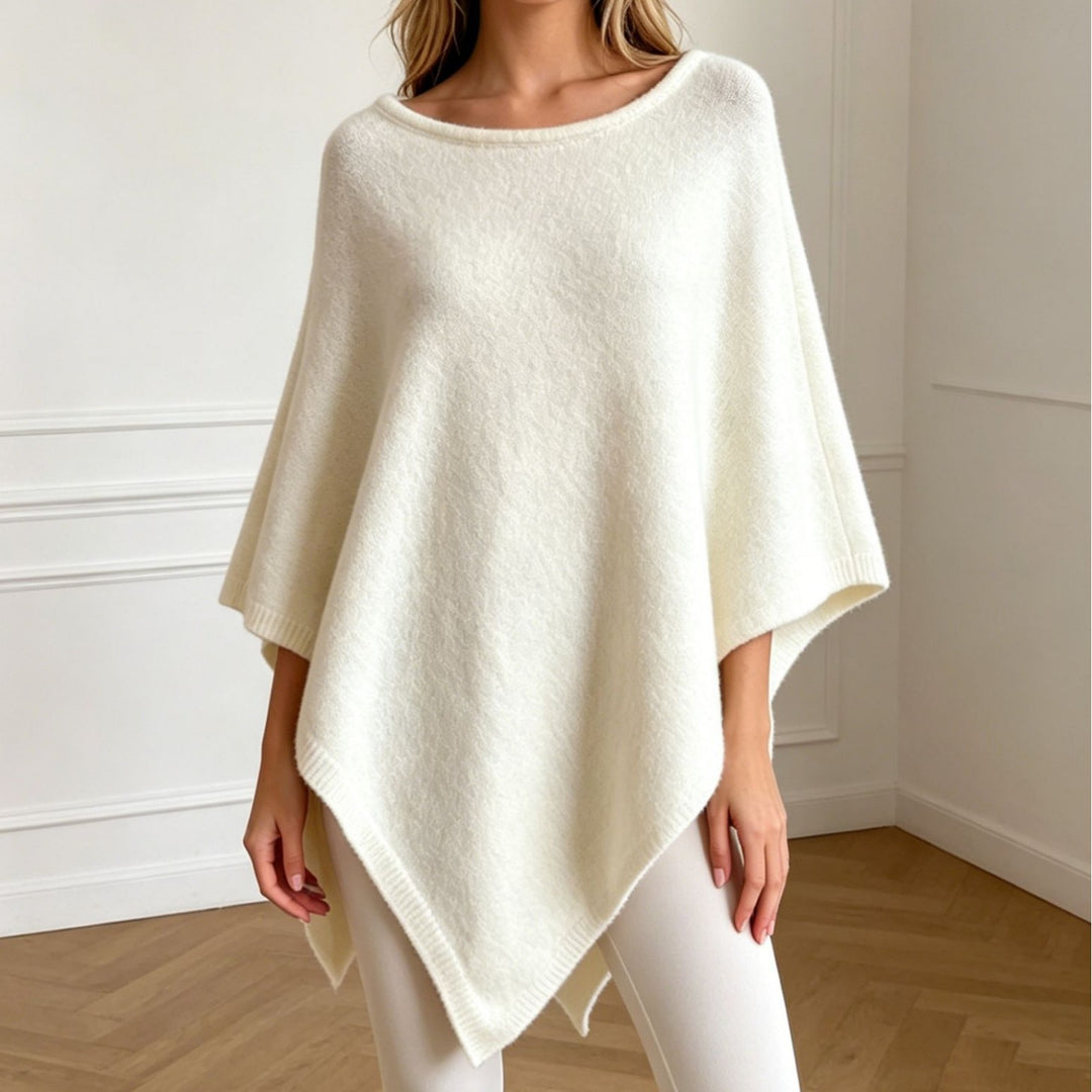 Damen Oversize Strickponcho mit weitem Rundhalsausschnitt Shop Nory