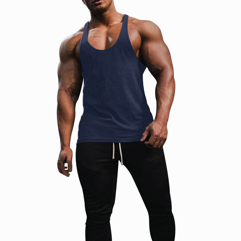 Herren nan athletisches Tanktop mit tiefem Armausschnitt und schmalen Trägern am Rücken aus Baumwollstretch Shopnory